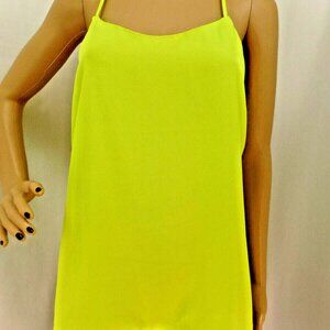 J. CREW  NEON GREEN CAMI RACER BACK SPAGHETTI STRAPS BLOUSE TOP TANK SIZE: 2 NWT